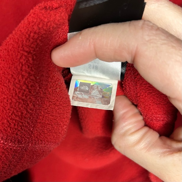 The North Face Men’s Lightweight Fleece Jacket Quarter Zip Red Size Large - Picture 9 of 10